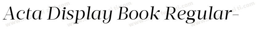 Acta Display Book Regular字体转换